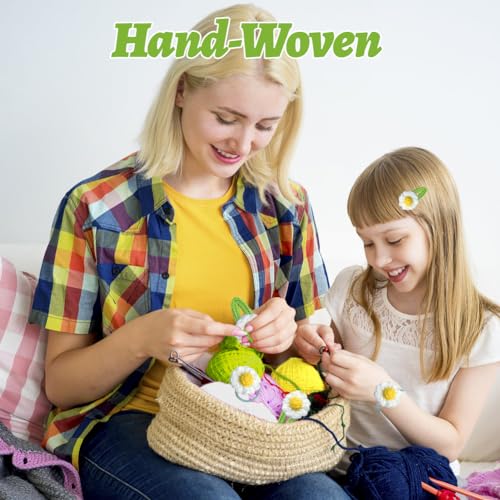 Daisy Hair Clips Daisy Hair Tap Set, Leuke haak bloem haarspeldjes Bloem Haarspelden voor meisjes Daisy Hair Accessoires 5