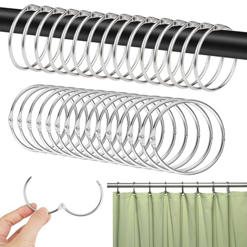 40 st Metalen gordijn ringen, 50mm Metalen Ronde Douche Gordijn Ring Gordijn Ringen voor het openen Douche Gordijn Ringen voor Window Curtain Bed Gordijn Douche Gordijn (Zilver)
