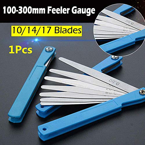 10 Blade Voeler Gauge, Roestvrij stalen Gap Meetinstrument Marked Metric Gauge (zak van 1) 150 x 17mm SILVER 3