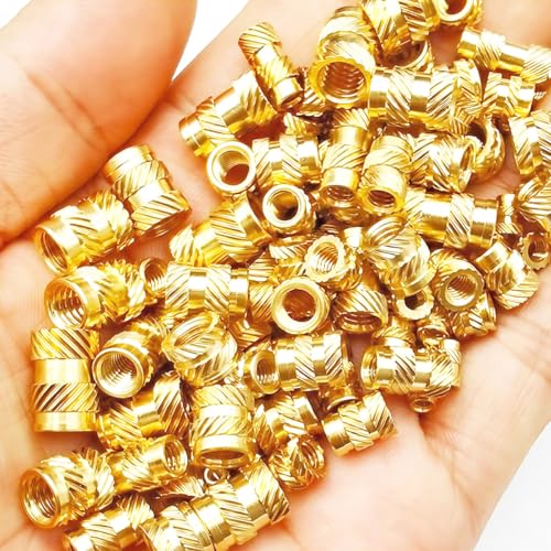 Verpakking van 100 draad inserts, messing noten voor 3D-printen, Threaded Bushing, Knurled Brass Thread Nuts, M4 x 8mm x 6mm 5
