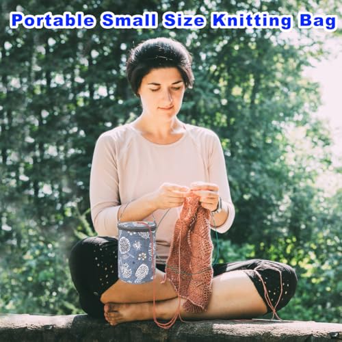 Gebreide tassen, draagbare tassen voor garenopslag, middelgroot formaat, ritshaaktas, voor garen naalden, regelaar 3