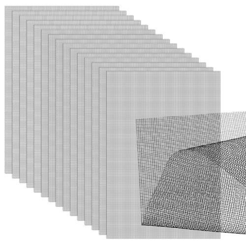 Verpakking van 15 Bloem Pot Hole Net Kussens 30 x 19,8 cm Grijze Bonsai Net Vierkante Bloem Pot Base Mesh Plant Sieve Net Mat voor Tuin Potten Planten Voorkomt Bodemlekkage