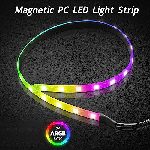 Magnetische LED Strips voor PC, 15,7" 5V adresseerbare RGB LED Light Bars, PC Housing Lights voor Aura SYNC, licht synchroniseren met 365 lichteffectmodi, Gifts voor