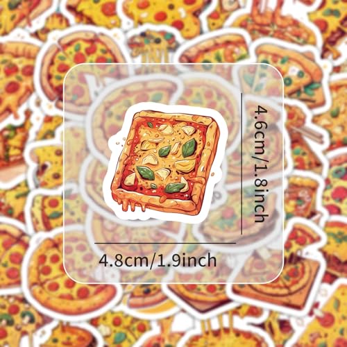 Pizza Stickers voor tieners en volwassenen, 50 stuks, Vinyl Sticker Set, Auto, Motorfiets, Fiets, Skateboard, Snowboard, Bagage, Laptop, Koffer, Helm, Motorfiets, Computer 3