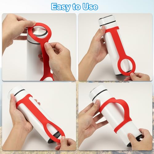 Waterfles handvat, Draagbare zachte siliconen Non-Slip Water Grip Handvat Waterfleshouder Strap 4