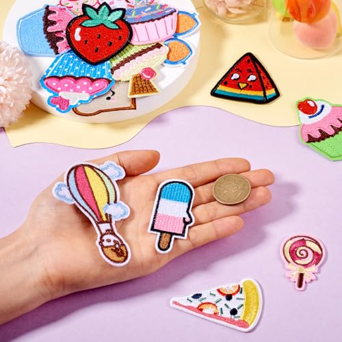 Diverse dessert Patches Mooie fruit & Hot Air Ballon & Cake borduren Appliques Patches Schattig naaien op patches voor kostuum accessoires 5
