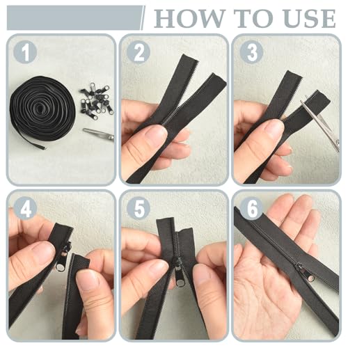 10M Nylon Coil Scheiden Zipper Kit, 2 Kleuren DIY Ritser met 20 Legering Sliders voor kledingtassen Naaimachines 3