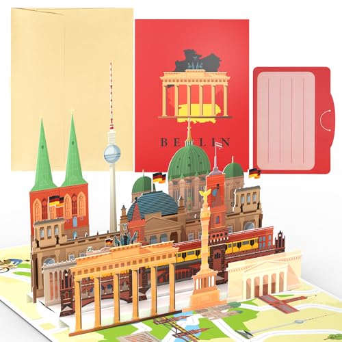 Berlin Pop Up Card, 3D Travel Voucher Cadeaubon voor Berlijn reis of huwelijksreis, Cadeaubon voor verjaardag, Duitse Vakantie Cadeaubon