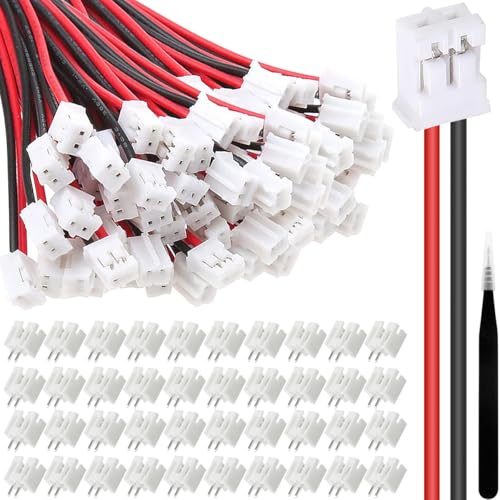 40 stuks JST 2.0 PH 2-pins mannelijke connector met 10 cm kabel en vrouwelijke micro JST PH 2.0mm 2-pins connectorplug voor verticale quadcopter boot auto speelgoed PCB-bedieningspaneel