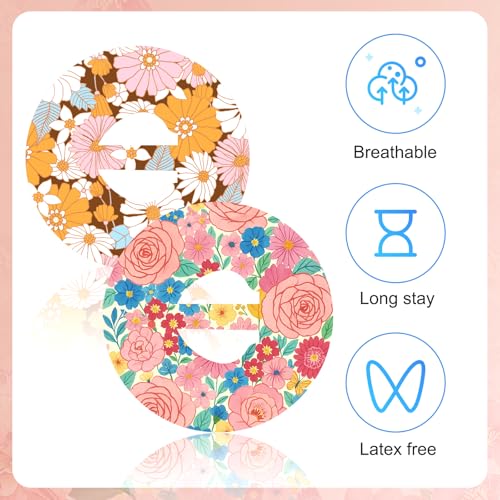 25 st. Zelfklevende patches voor Guardian, Sweat en Waterproof Sensor Stickers 3/4 ronde sensorcovers Ideaal voor Guardian (5 bloempatronen) 4