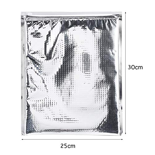 Geïsoleerde zakken, 3 Kinds 5 st/Set Aluminium Foil Food Storage Bag Insulated Waterproof Thermal Insulated Lunch Bag Cooler Bag Silver 4