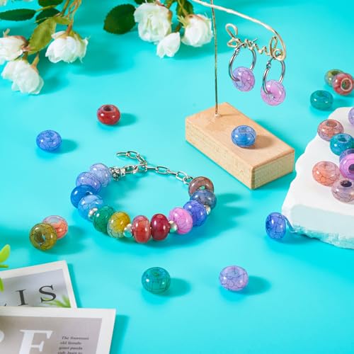 100st 14mm Acrylscheur Kralen Rondelle Europese kralen Grote Hole Losse Spacer Kralen voor DIY armband ketting sieraden maken