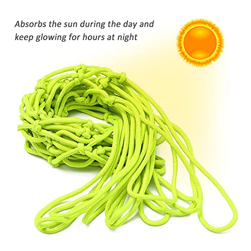 Glow in The Dark Basketball Net, 12 Loops Standaard Basketball Net, Duurzame Nylon, 45 Cm Geel, Geschikt voor binnen en buiten gebruik, Geweldig 5