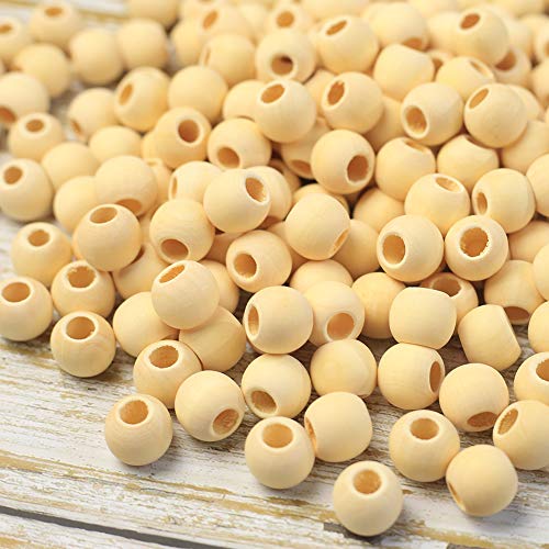 Kralen Houten Kralen met Gat 15mm Ca. 200st Houten Kralen Ambacht Kralen voor DIY Sieraden maken (Big Hole houten kralen)