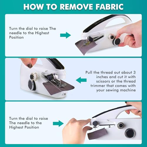 Handnaaimachine, draagbare Mini elektrische naaimachine met naaiaccessoires voor beginners, gemakkelijk te bedienen en snel naaien, Geschikt voor doe-het-zelf kleding, cutains, Home Travel 5