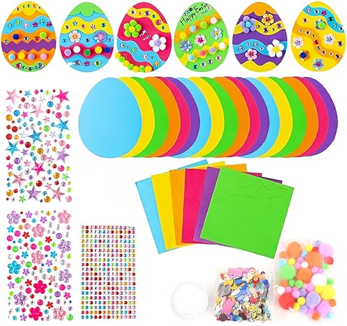 Pasen Foam Stickers Set Egg Vilt ambachten DIY Crafts Pasen Egg Konijn Chick decoraties Stickers Kits voor Party Favor Decoratie Supplies (30 PCS)