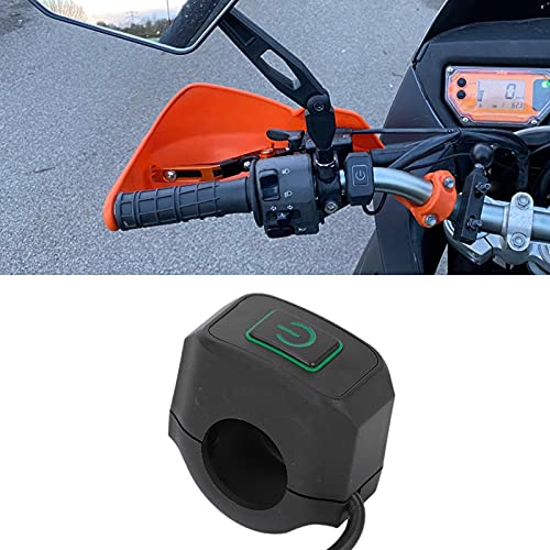 22mm Motorstuurschakelaar, Motor ATV Light Switch Control Button Waterproof Universeel voor koplamp (ABS Metaal)(Vegetabel)