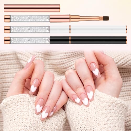 3 stuks Nagelgelborstel Nagelborstel Nagelborstel Nagel Accessoires UV-Rijnsteen Handle Gel Nail Art Penseel Schilderen Brush Gereedschap Nail Art Liner Gestippelde Pen Cadeau 3