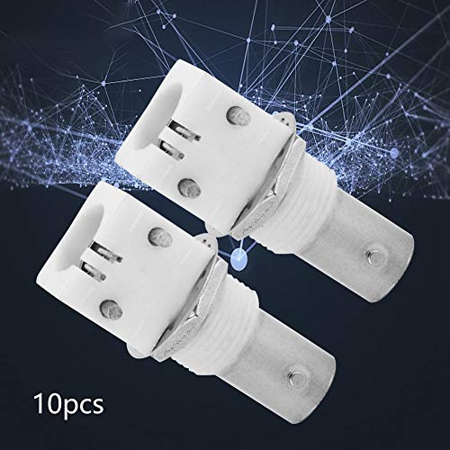 PCB Mount Connector, 10st 90 Degree White PCB Mount BNC Connector Card 2P BNCQ9 Adapter voor CCTV Systems