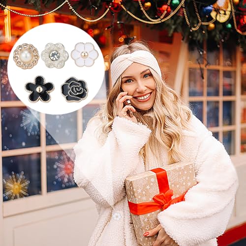 40 stuks dames shirt knoppen, cover-up veiligheid onzichtbare knoppen kleine bloem gevormd anti-exposure vaste broches decoratieve cover knop set voor tassen, T-shirts, alle kleding 5