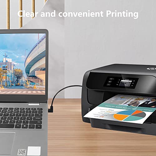 USB B naar USB-C Printerkabel, Pack van 2, USB 2.0 Type B naar Type C Kabel, Compatibel met Printers, MIDI Controller, MIDI Keyboard en meer (Type B (UP))