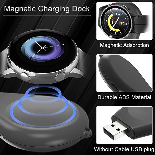 Oplader voor Samsung Galaxy Watch 6/6 Classic/5/5 Pro/4 Pro/4 Classic/3/Active 2/Active, USB opladen vervanging Portable Dock Stand Base, horloge accessoires, met USB naar USB C Adapter 3