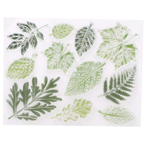 Siliconen Stempel, Groene Leaf Seal DIY Hand Account Scrapbook,Foto Album kaart maken van kunst decoratie Groen blad Thema, ambachtelijk handgemaakt geschenk 3