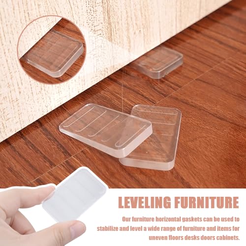 14 st Meubilair Verdieping Shims 50mm Plastic Duidelijke Tafel Shims Niveaus Flexibele Verstelbare Blokken Wedges voor Uneven Vloeren Desks Deuren Kasten Verdieping en bevestiging Wiebbly 5