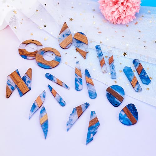 Hars Walnut houten bedeltjes voor oorbellen ketting hangers Hars houten stukken Charm sieraden maken, Hars Hout, Hars Hout 3