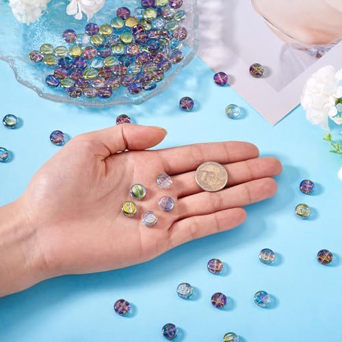 100 st Clinker Letter Kralen A/E/I/O/U 10mm Alphabet Kralen Plat rond schijfglas Losse kralen Bulk voor vriendschap armband sieraden maken 5