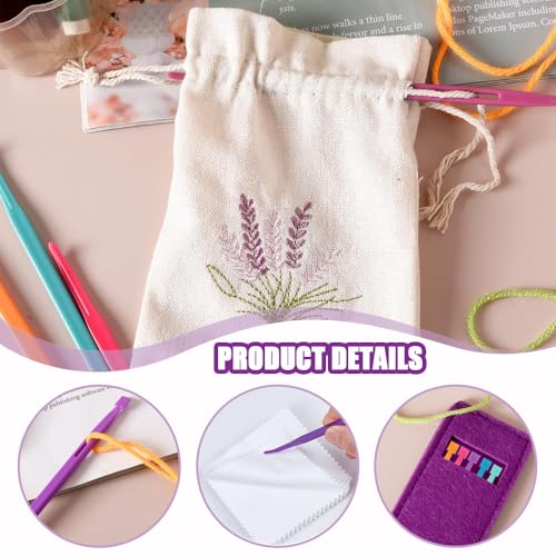 7Scs Multifunctionele Thang Naaigereedschappen Plastic Threaders Naaimachine Accessoires met Vilt opslagtassen Accessoires en toebehoren voor ambachtelijke projecten Gebruik (6 kleuren) 5