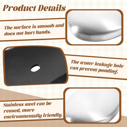 2 st Roestvrij stalen zeep met opslagbak, roestvrij staal zeep, metaalzeep, zeepgrinder, vaste zeep, keukenzeep, roestvrij staal schoner, keuken, anti-odor zeep, geurneutralizer (6.2_4.6 5