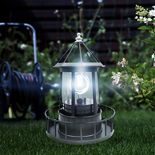 Solar Rotating Lighthouse Light Outdoor Garden Decoration Lantaarn (zwart) 4