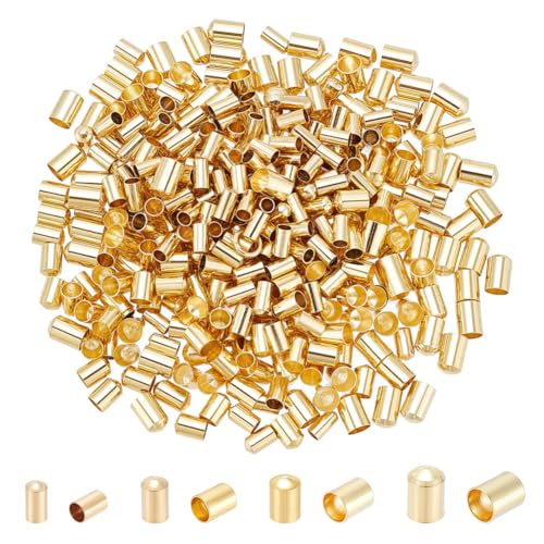 4 maten 160 stuks Messing Cord Caps voor koorden, ketting, armbanden, oorbellen, sieraden maken, 2.5/3/3.5/4 mm, goud