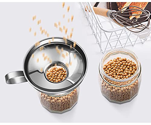 Stainless Steel Funnel, Jam, Large Opening Keuken Filler Funnel, Large Diameter, Verstelbare Conserveren Funnel, Jam Funnel voor Trapping Bonen, Liquid, Olie, Jam, Saladesaus, 10.5c m 4