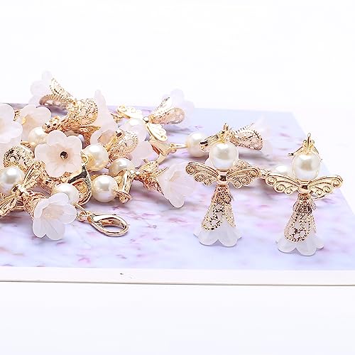 Sleutelhanger Engel van Parels, Guardian Angel Lucky Charm, Guardian Angel Keychain, Guardian Angel Jewelry, Christenhanger, Doop Giften (B-KC Gold), Zink 3