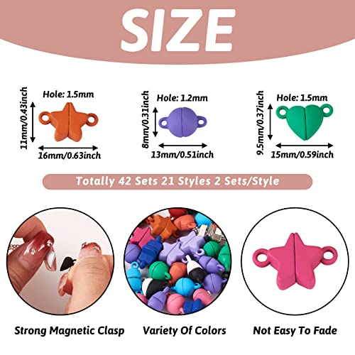42 Sets Legering ketting magnetische sluiting hart ster ronde connector magnetische sluiting Converter Gesp Ball magnetische kralen sluiting voor DIY Sieraden maken 4