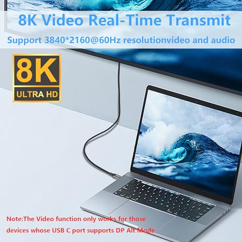 Gen3.2 van type C Datakabel, dubbele kabel, type C met Emark PD-chip, 100W Projectieschermkabel, 8K High Definition, 20GB, Complete gegevenskabel voor telefoon, 1 m 4