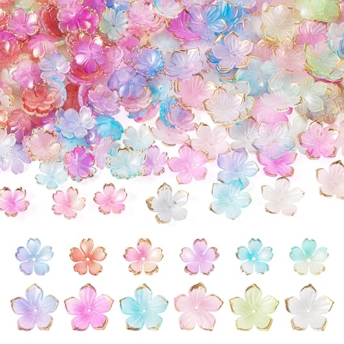 360 st Acryl Kralen Caps Bloem kralen Bloemen kralen Cherry Blossom Kralen Spacer Kralen Diverse Losse Kralen voor sieraden maken armband ketting oorbellen DIY Crafts Accessoires