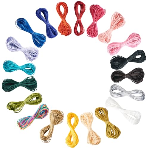 20 bundels 1,5mm polyester draad set 20 kleuren Chinese knoop koorden sieraden ambachtelijke koorden kralen koorden gevlochten koorden voor DIY ambachten levert armband ketting