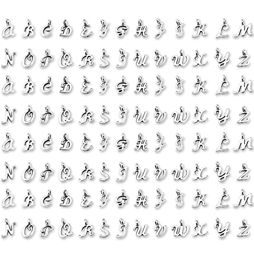 130 st ABC Letter Charms Mini Alphabet A-Z Zinklegering armband ketting hangers voor DIY sieraden maken zink, Zinc, Zinc,Geen edelsteen, Zink, Geen edelsteen