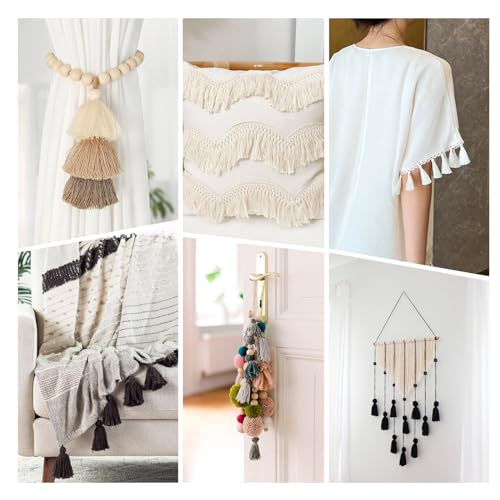 12,5M White Cotton Tassel Fringe trimmen Laces Trim Naaien Randen Trimmen Fiber Lace Trim Fringe geborduurd 27-30mm voor Home Decor gordijnen deken 3