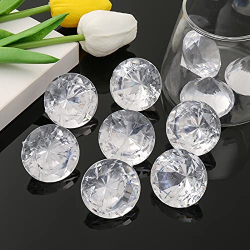 Decoratieve diamanten 40mm bruiloft Sprinkle decoratie 10 stukken Transparant kristal Decoratieve stenen tafel decoratie diamanten (Wit, 40x30mm) 4