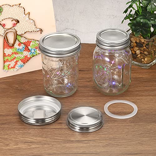 70mm Plain Mond Roestvrij staal Mason Jar Lids, 1Set/3 Pack Canning Jaren Caps met Silicone Sealing Ring voor Keukenopslag 5