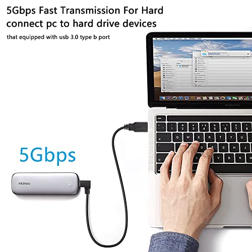 USB 3.0 Printerkabel 90 Degree USB 3.0 Type Een Plug naar Type B Plug, High Speed Printer Kabel voor Harde Schijf, Printer, Scanner, USB Hub, Monitor (Down) 3