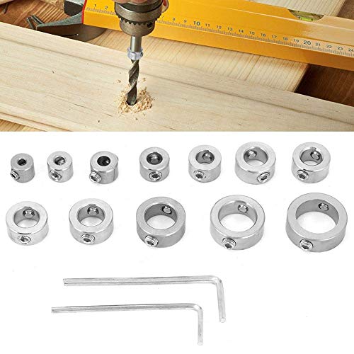 Boring Impact Kit, 12-Piece 3-16mm Roestvrij Stalen boor Diepte Halsband Set Drill Limit Ring 4
