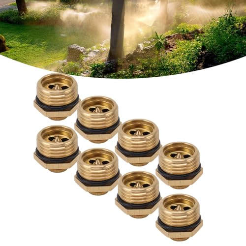 20Pcs Messing mist nozzles, verstelbare mist nozzle sproeier, messing mist nozzle vervanging hoofden, voor patio gazon landschap, stof controle, buiten koelsysteem 5