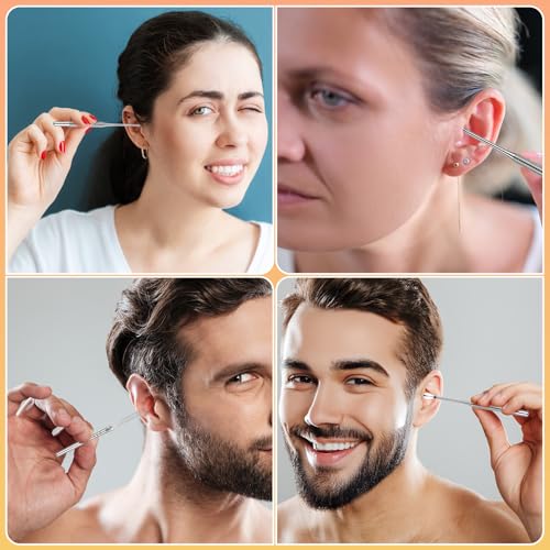 6 Pack Premium roestvrij staal oor picking Set, roestvrij staal oorwas schoonmaakhulp, oorwas Curette verwijdergereedschappen voor mannen en vrouwen 5