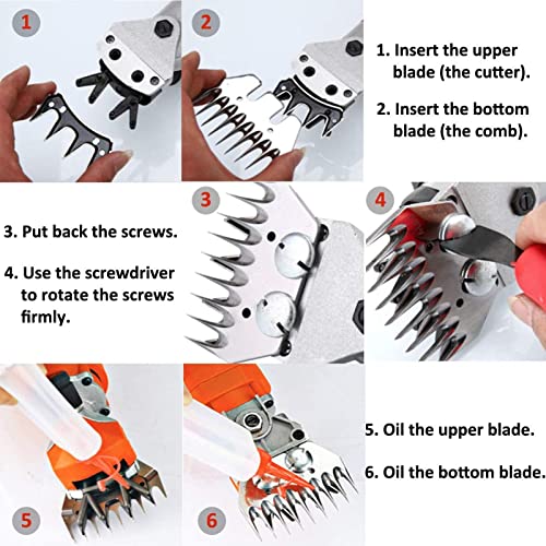 Schapenschaar Vervanging Bladen Carbon Steel 9 Tanden Sharp Draagbestendig Wolkam Cutter 4