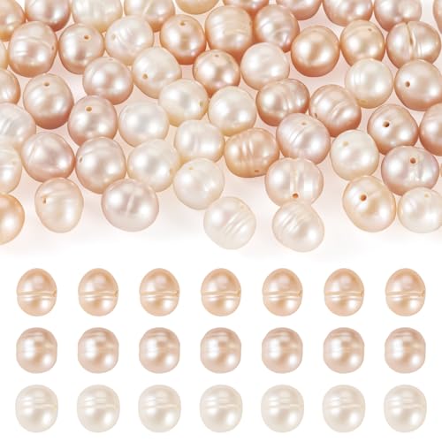 60 st Natural Cultured Zoetwater Parel Kralen Aardappel Vorm Seashell Kleur Parels voor bruiloft armband ketting oorbellen sieraden maken